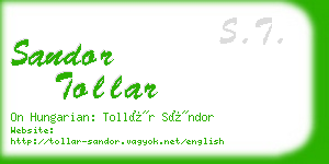 sandor tollar business card